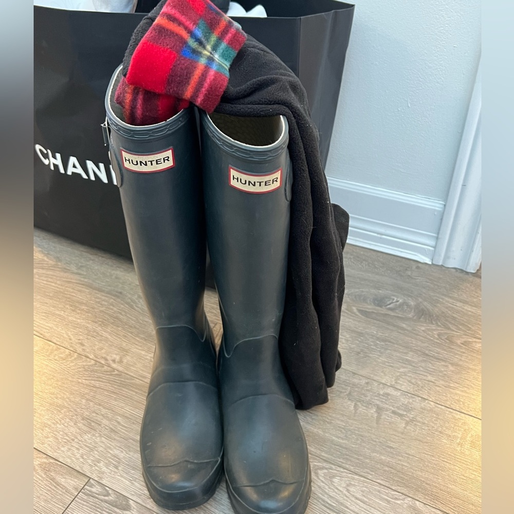 HUNTER Original Tall rain boots +boot warmers (US6/EU37)
